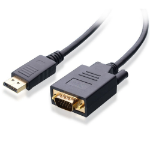 4XEM 4XDPMVGAM10FT video cable adapter 120" (3.05 m) VGA (D-Sub) DisplayPort Black