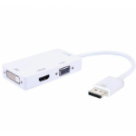 Techly IADAP-DP-COMBOF2 video cable adapter 0.15 m DisplayPort HDMI, DVI, VGA White
