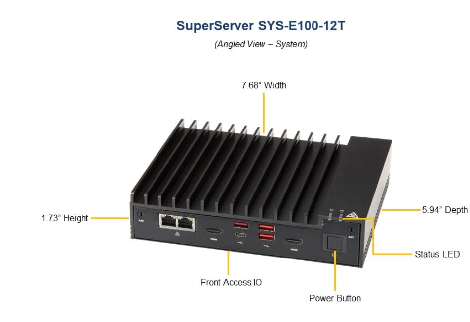 SYS-E100-12T-H SUPERMICRO SuperServer E100-12T-H - Barebone - Core i7