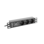 Lanberg PDU-03F-0200-BK power distribution unit (PDU) 3 AC outlet(s) 1U Black