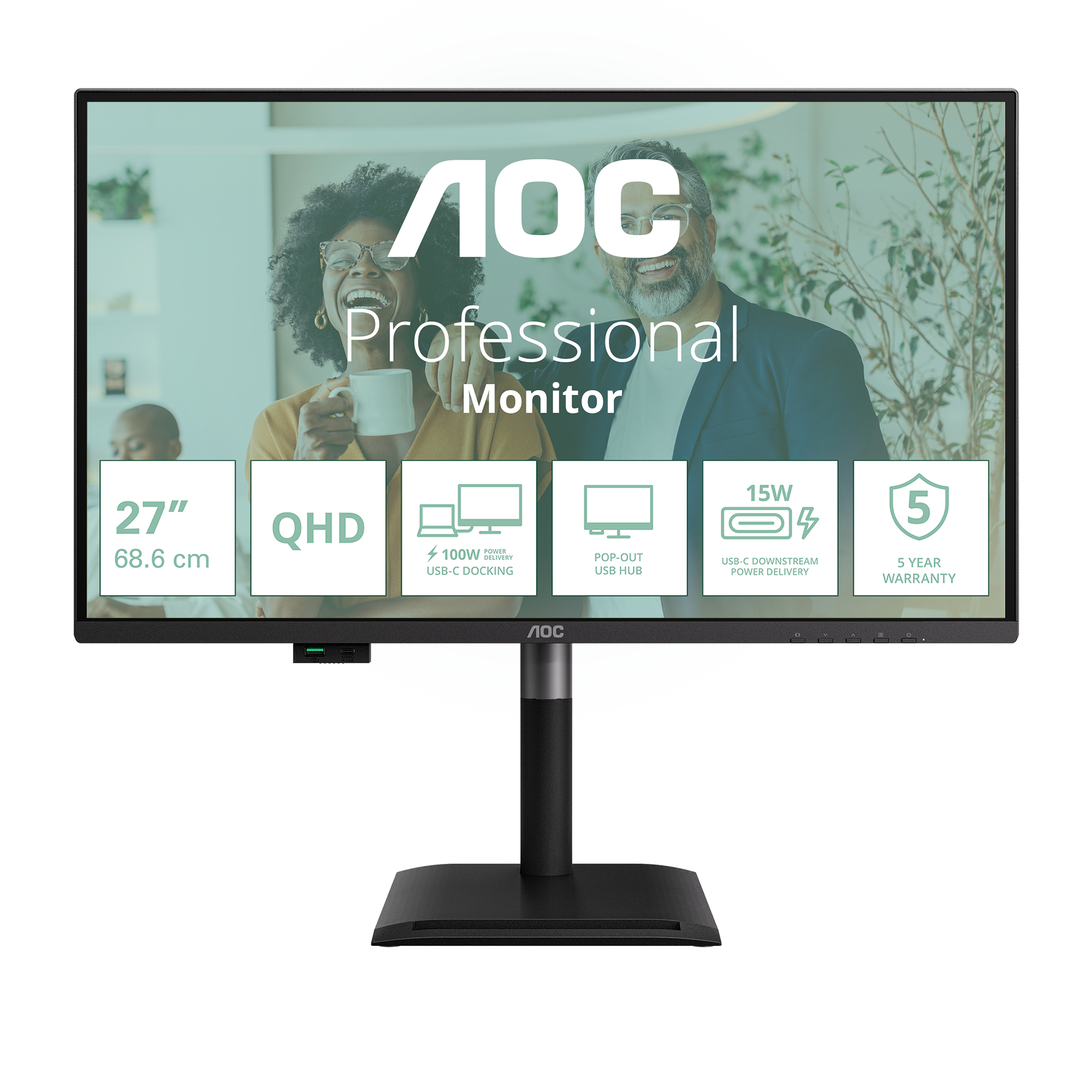AOC Q27P4CV computer monitor 68.6 cm (27") 2560 x 1440 pixels Quad HD LED Black