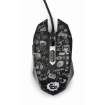 Gembird 6-knops optische muis met gekleurde verlichting, zwart