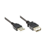 Alcasa USB 2.0 AM/AF 0.6m USB-kabel 0,6 m USB A Zwart