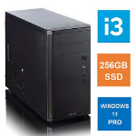 SPIRE PC Spire MATX Tower PC Fractal Core 1100 Case i3-10105 8GB 3200MHz 256GB SSD Bequiet 450W No Optical KB & Mouse Windows 11 Pro