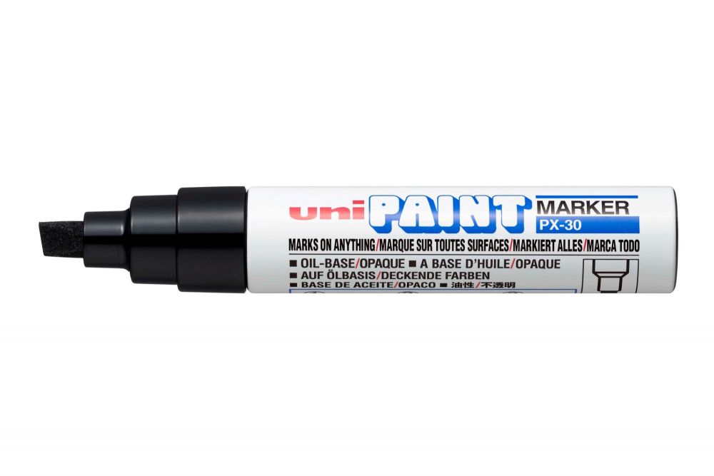 Uni-Ball PX-30 Paint Marker Broad Chisel Tip 8mm Line Black (Pack 6) -