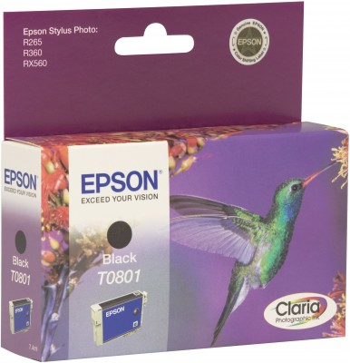 Epson Hummingbird Singlepack Black T0801 Claria Photographic Ink