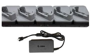 KIT: Ethernet / USB Communication ShareCradle to charge up to five TC201 devices WITHOUT a rugged boot. Includes power supply (PWR-BGA12V150W1WW). Sold Separately: Country-specific AC line cord. thumbnail