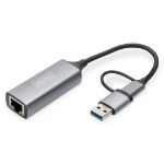 Digitus DN-3028 tussenstuk voor kabels USB-C USB 3.1 RJ-45 Grijs