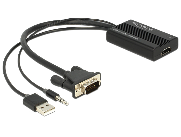 Image of DeLOCK 62597 video cable adapter 0.25 m HDMI Type A (Standard) VGA...