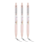 Zebra Z-GRIP Smooth Glam Black Ink Ballpoint Pens Pink Marble Pack of 3