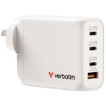 Verbatim 100W 4-Port GaN Wall Charger Universal White AC Fast charging Indoor