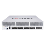 Fortinet 6x 100GE/ 40GE QSFP28 slots and 32x 25GE/ 10GE SFP28 slots, 2x 10GE RJ45 Management Ports, SPU NP7 and CP9 hardware accelerated, 4 TB SSD onboard storage, and 2 AC power supplies