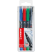 STABILO OHPen universal permanent, 4 Pack marcatore permanente Tipo di punta Nero, Blu, Verde, Rosso 4 pz