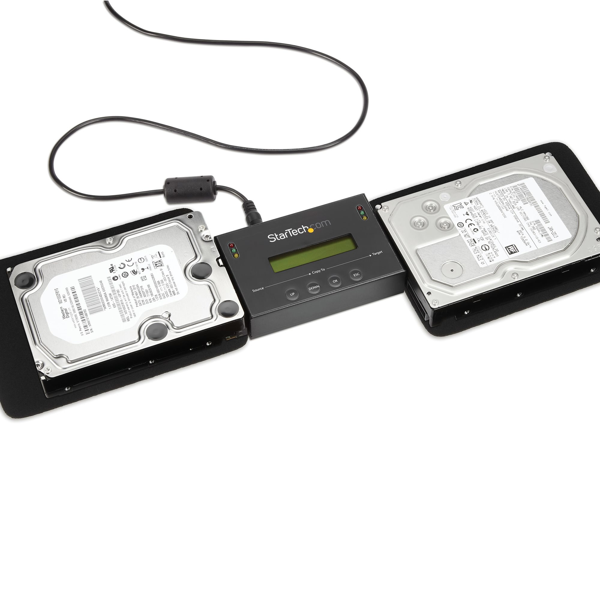 StarTech.com 1:1 Standalone Hard Drive Duplicator & Eraser, SATA HDD / SSD Disk Cloner / Copier / Wiper / Sanitizer, Drive Cloning / Recovery Tool, LCD Display, TAA Compliant - OS Independent