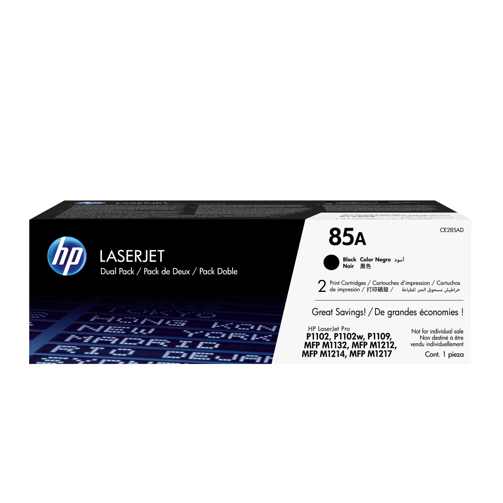 HP CE285AD/85A Toner cartridge black twin pack, 2x1.6K pages/5% Pack=2 for HP Pro P 1100