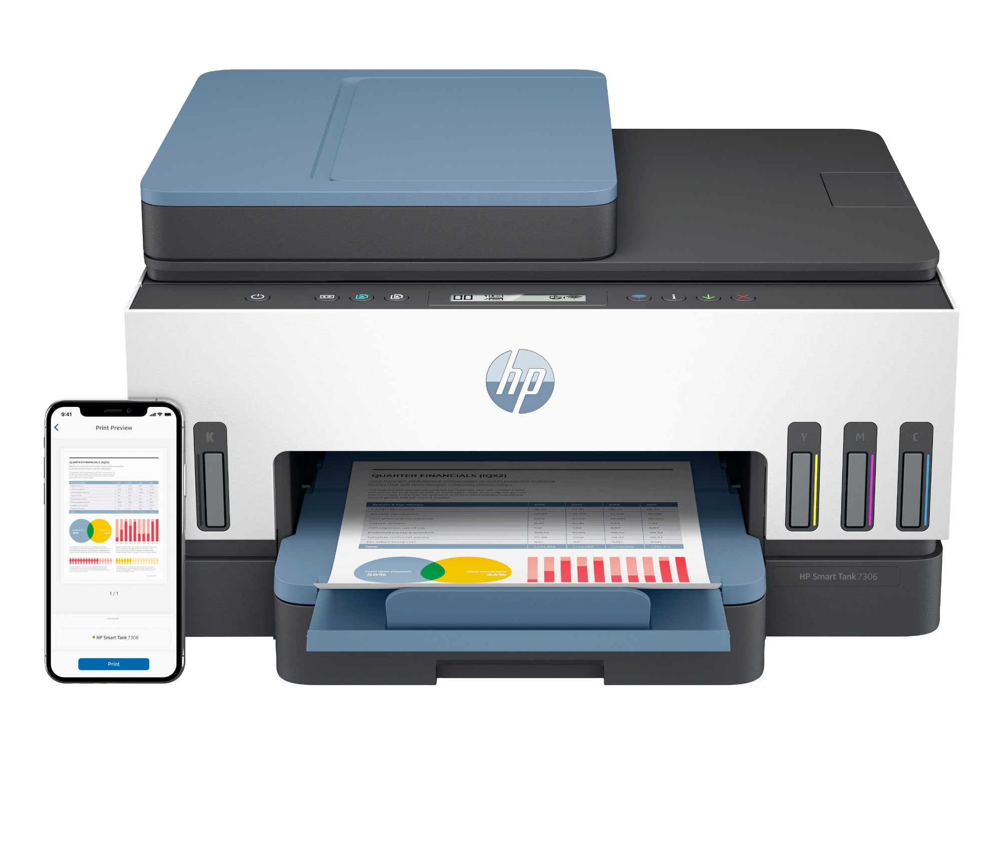 HP Smart Tank 7306 Wireless All-in-One Color Printer. Two-sided printi