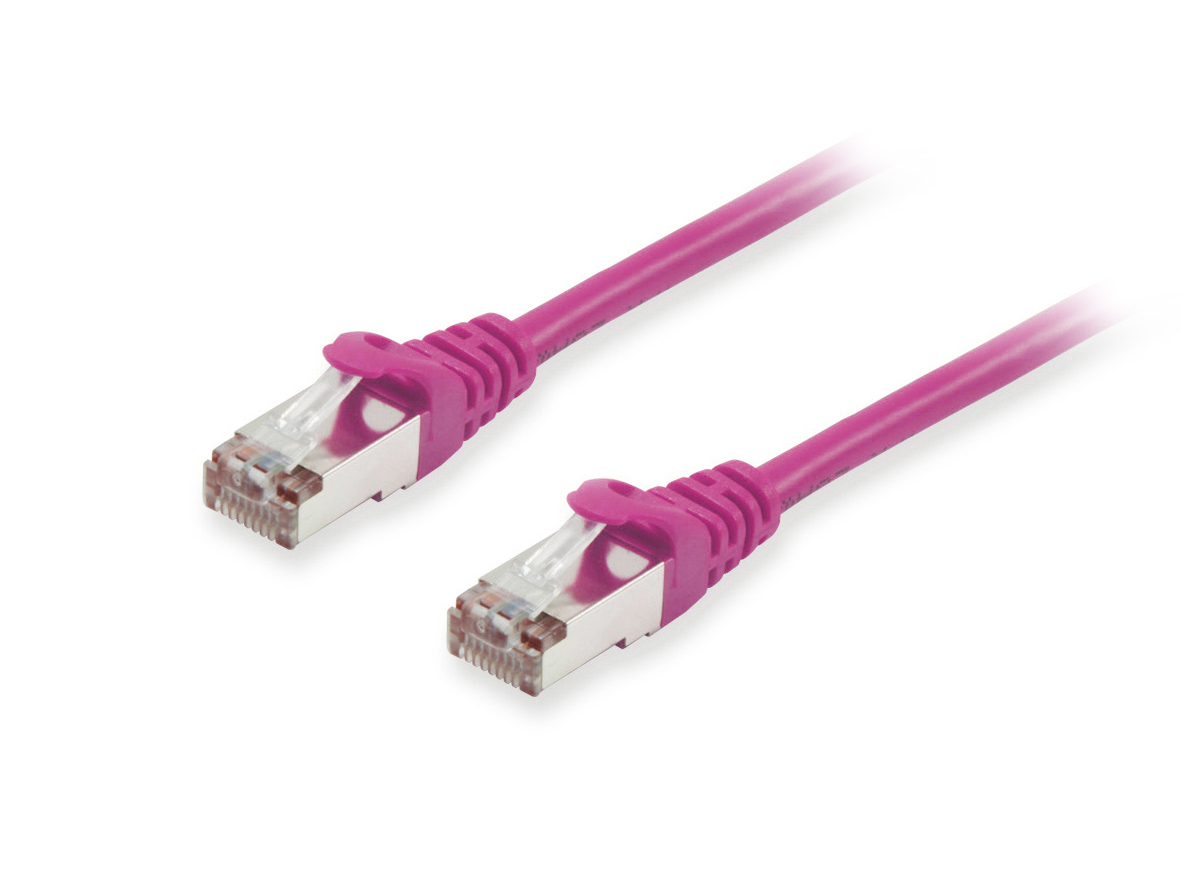 Equip Cat.6A S/FTP Patch Cable, Purple, 0.15m