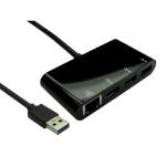 Cables Direct USB3-ETHGHUB-BK interface hub USB 3.2 Gen 1 (3.1 Gen 1) Type-A 5000 Mbit/s Black
