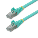 StarTech.com 7.5m CAT6a Ethernet Cable - Aqua - Low Smoke Zero Halogen (LSZH) - 10GbE 500MHz 100W PoE++ Snagless RJ-45 w/Strain Reliefs S/FTP Network Patch Cord