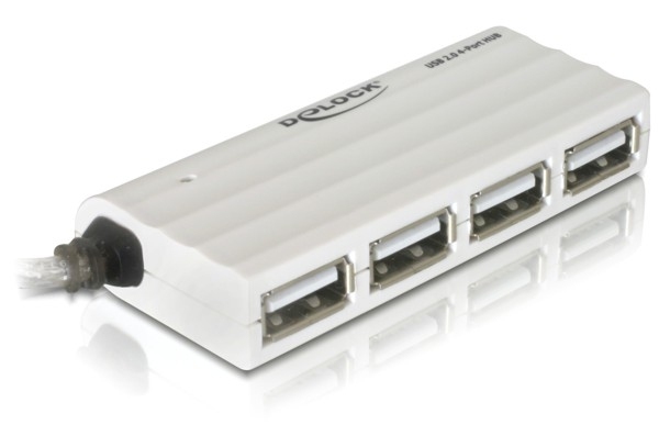 DeLOCK USB 2.0 external 4-port HUB 480 Mbit/s White