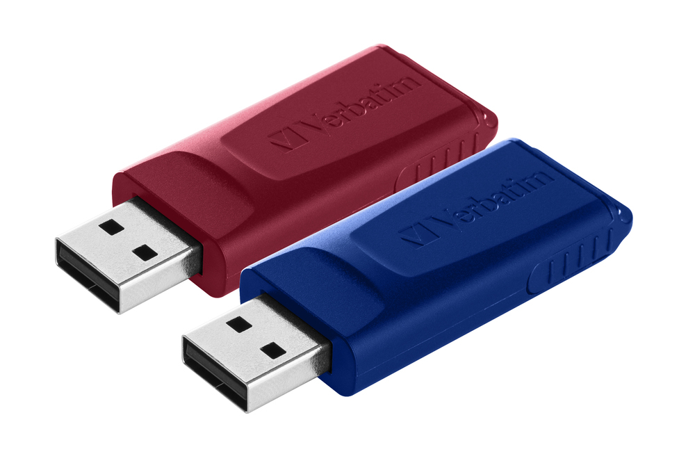 Image of Verbatim Slider - USB Drive - 2x32 GB - Blue/Red