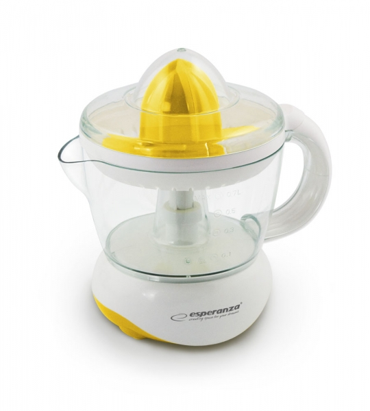 Esperanza EKJ001Y elektrisk citruspress 0,7 l 25 W Vit, Gul