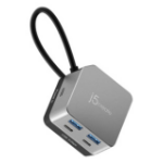 j5create JCD361 Flexible Ports USB-C® 4K144 HDMI™ Hub - Cube Plus 6 in 1, Black/Grey