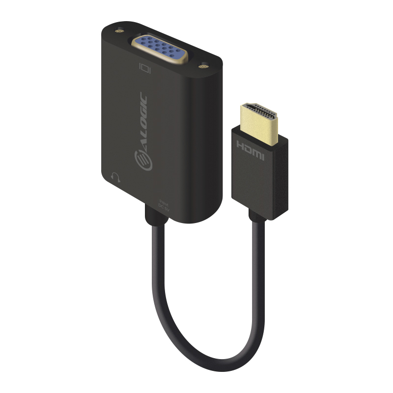 ALOGIC 15cm HDMI to VGA Adapter With 3.5mm Audio - Male to Female (Ful