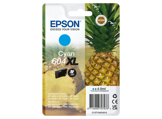 Epson C13T10H24010/604XL Ink cartridge cyan high-capacity, 350 pages 4ml for Epson XP-2200