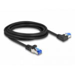 DeLOCK RJ45 Network Cable Cat.6A S/FTP straight / left angled 3 m black