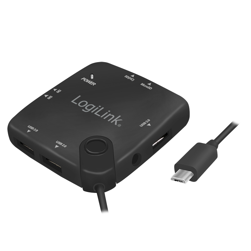 Image of LogiLink UA0345 interface hub USB 2.0 Micro-B 480 Mbit/s Black