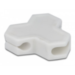 DeLOCK Cable holder self-adhesive with 3 feed-throughs (1 x flat cable and 2 x round cable) 2 pieces white