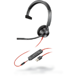 POLY Blackwire 3315 Headset Wired Head-band Office/Call center USB Type-A Black, Red