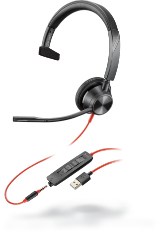 POLY Blackwire 3315 Headset Wired Head-band Office/Call center USB Type-A Black