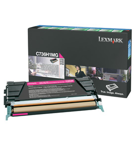 Lexmark C736H1MG Toner-kit magenta return program, 10K pages ISO/IEC 19798 for Lexmark C 736