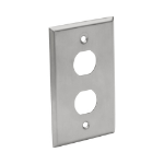 Eaton Tripp Lite Series RJ45 Bulkhead Wall Plate 2 Cutouts Industrial Metal Single Gang TAA - Faceplate - wall mountable - RJ-45 - silver - 2-gang - TAA Compliant