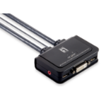 LevelOne 2-Port USB DVI-D Single Link Cable KVM Switch, audio support