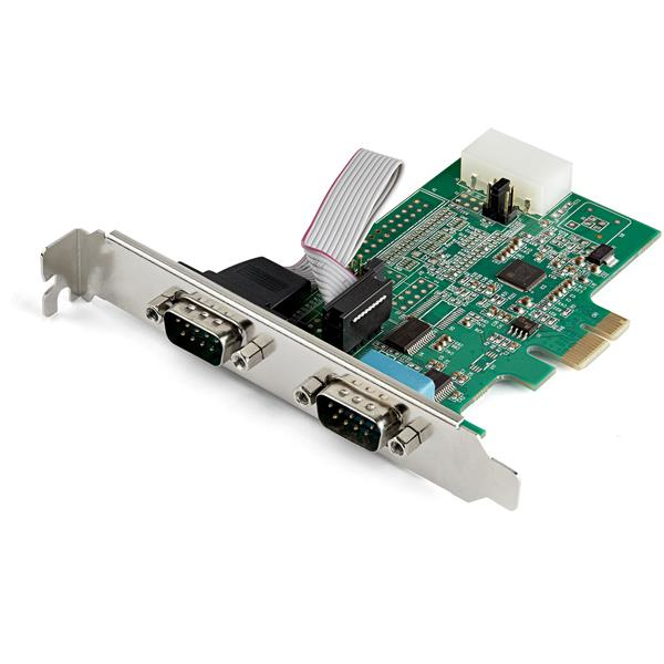 StarTech.com 2-port PCI Express RS232 Serial Adapter Card - PCIe RS232 Serial Host Controller Card - PCIe to Dual Serial DB9 Card - 16950 UART - Expansion Card - Windows & Linux