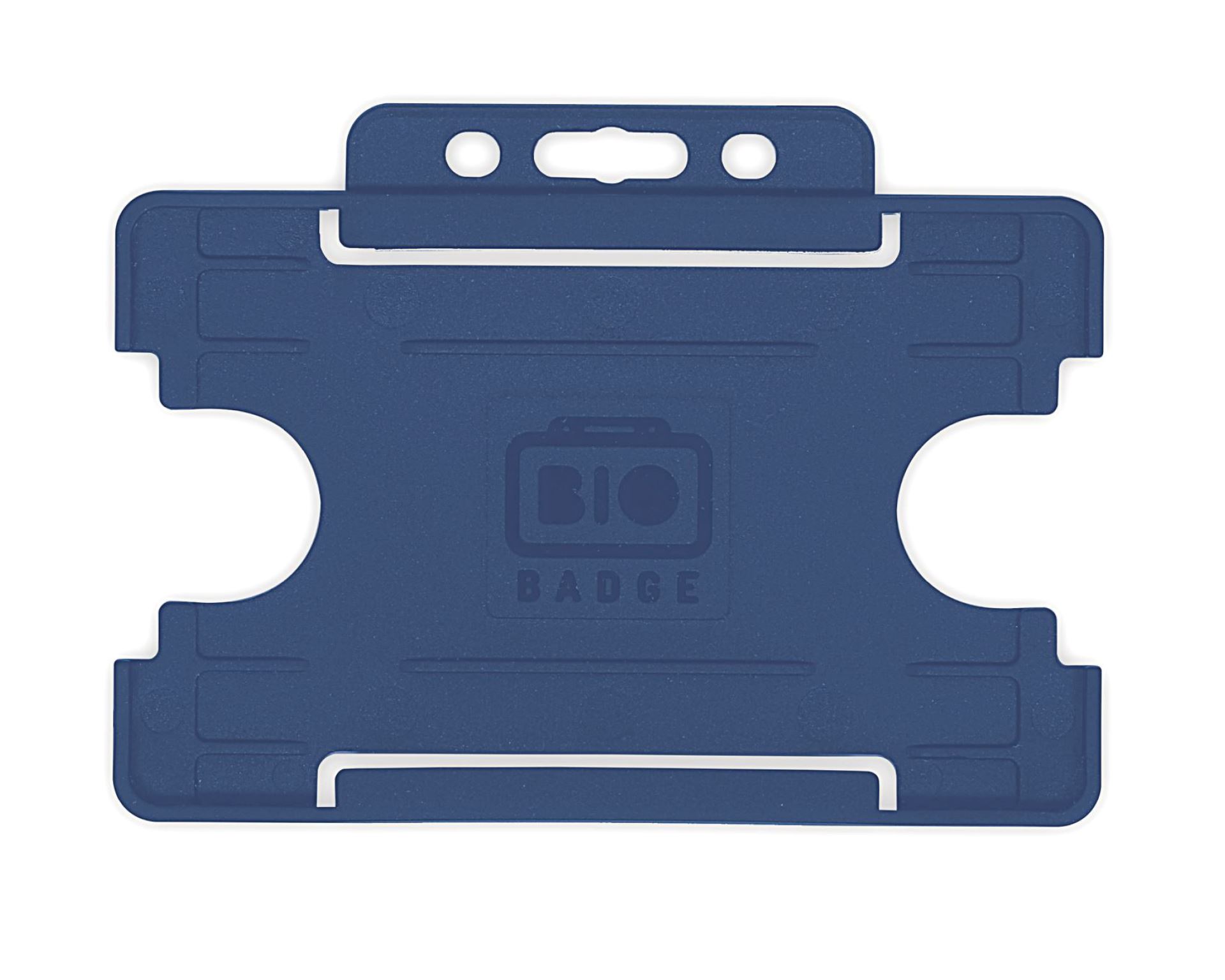 Image of Digital ID BioBadge Dark Blue Open Faced Holders Landscape - Pack 100