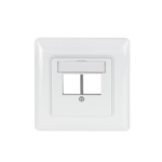 LogiLink Keystone Faceplate 90� for 2 modules, straight outlet, signal white