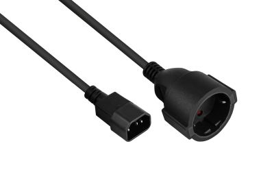 EU Product - Netzkabel C14 an Schutzkontakt-Buchseschw. 1m thumbnail