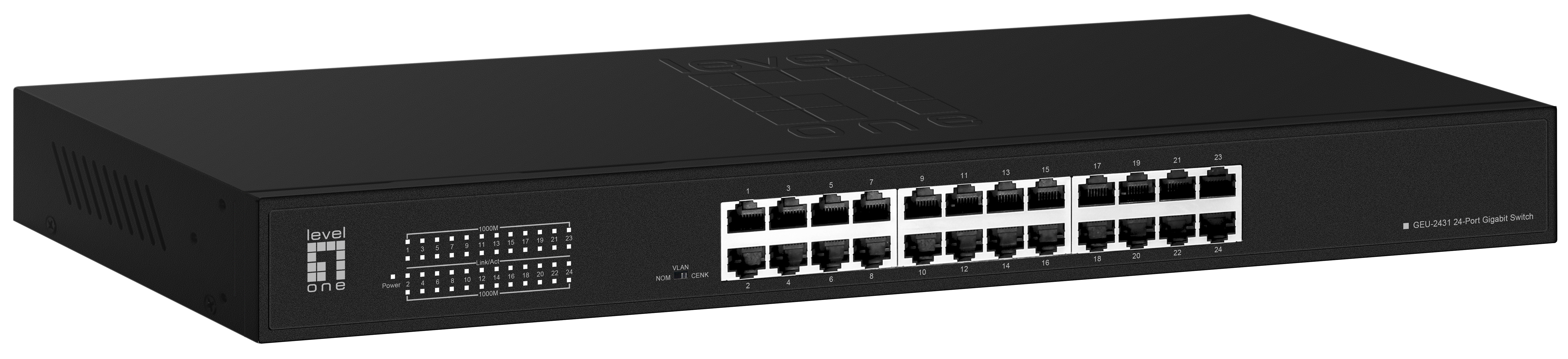 Image of LevelOne Switch 24x GE GEU-2431 19"" Rack Mount Kit Unmanaged...