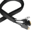 LogiLink Cable sleeve with zipper, Polyester, OD: 30 mm, black, 5 m