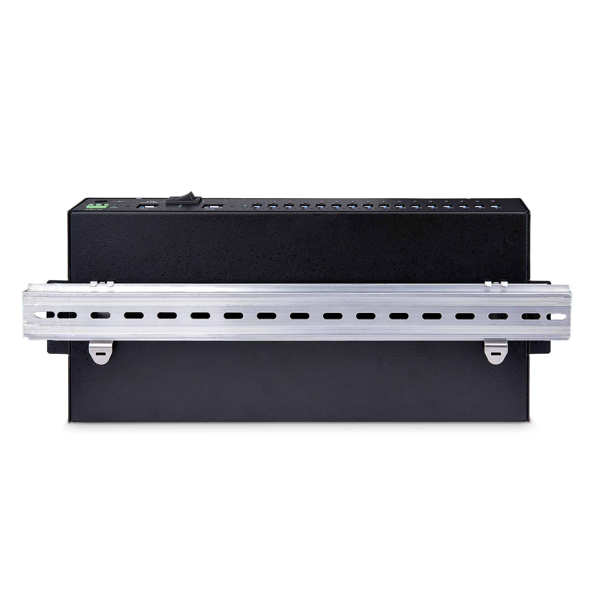 StarTech.com 16-Port Industrial USB 3.0 Hub 5Gbps, Metal, DIN/Surface/Rack Mountable, ESD Protection, Terminal Block Power, up to 120W Shared USB Charging, Dual-Host Hub/Switch