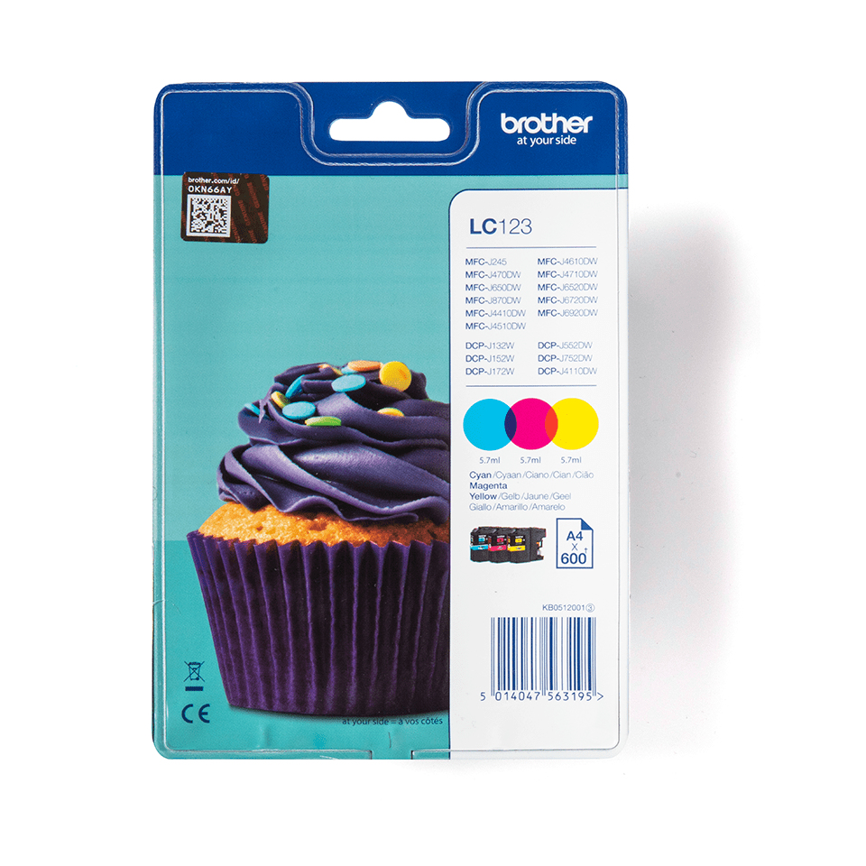 Image of Brother LC-123RBWBP Ink cartridge multi pack C,M,Y, 3x600 pages...