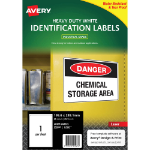 AVERY 959067 L7067 HEAVY DUTY LASER LABELS WHITE 1 PER SHEET PACK 25