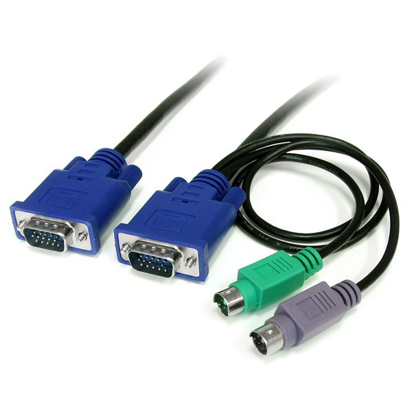 Image of StarTech.com 6 ft 3-in-1 Ultra Thin PS/2 KVM Cable