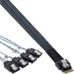InLine Slim SAS cable, SFF-8654 to 4x SATA 7-pin, 12Gb/s, 0.5m