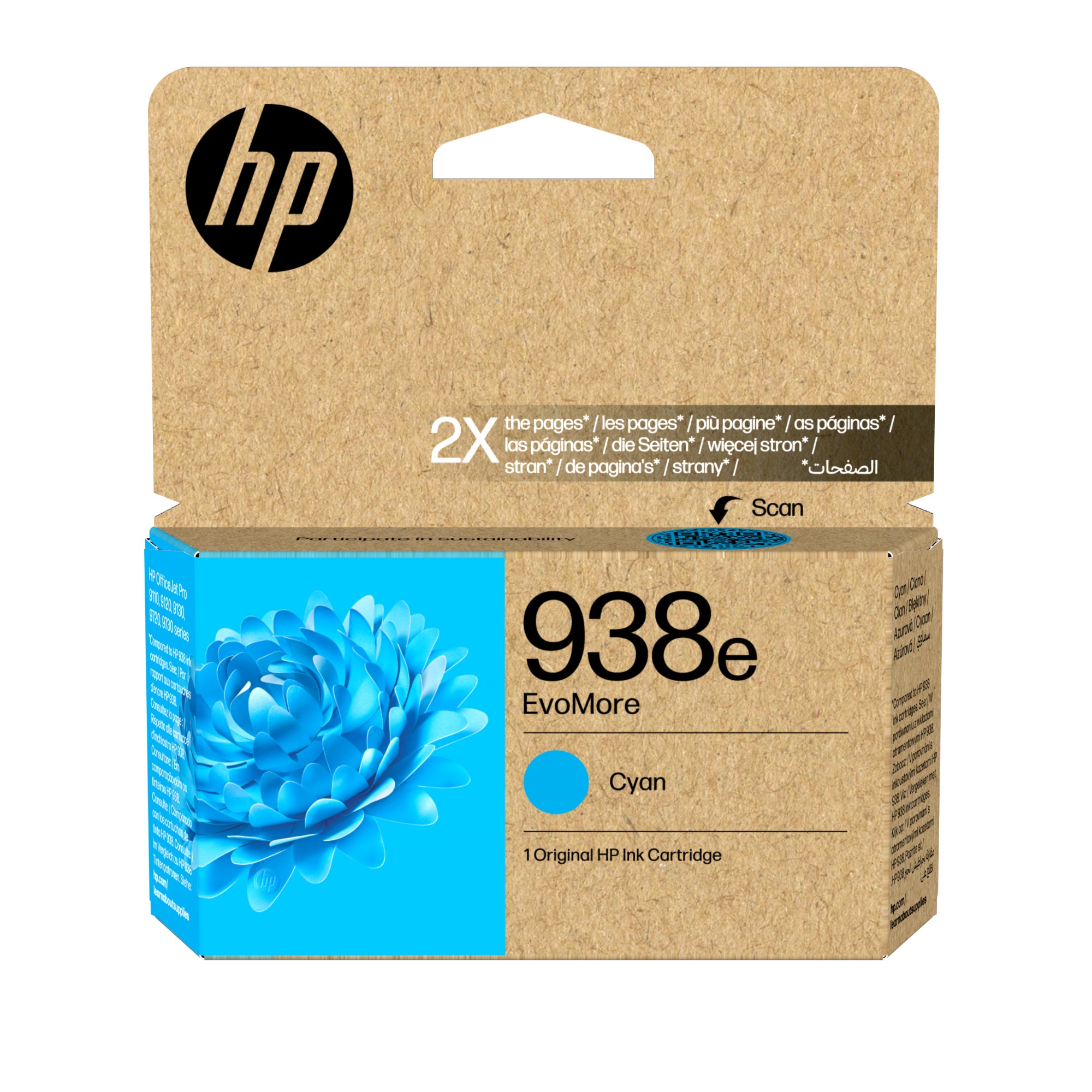 HP 4S6X9PE/938E Printhead cartridge cyan Evomore. 1.65K pages ISO/IEC