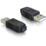 DeLOCK Adapter USB micro-A+B female to USB2.0-A male USB 2.0 A Black